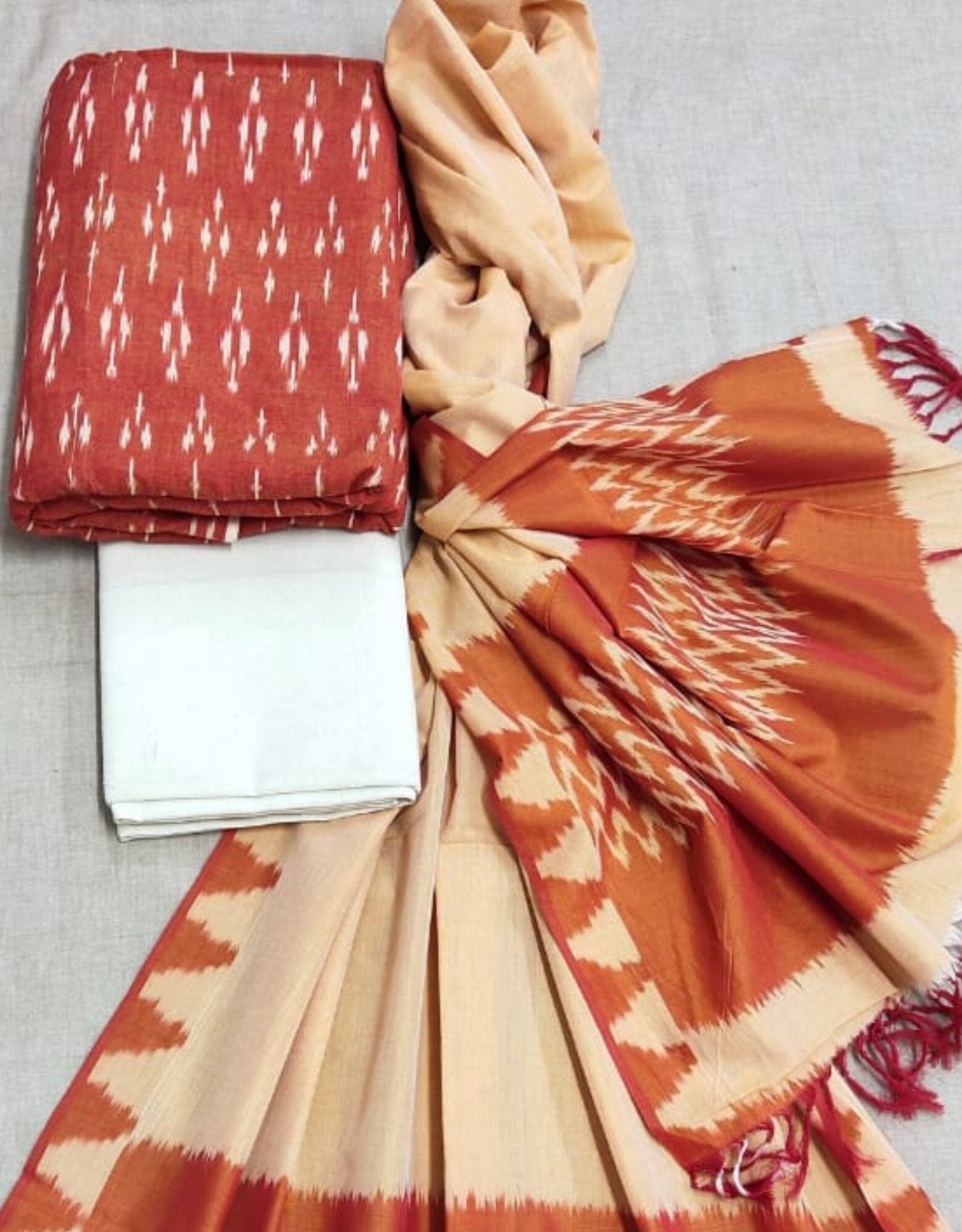 Pochampally Ikat Handloom Poly Cotton Dress Material-WPSPOOCT1016 –  Weavesmart