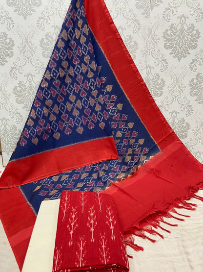 Double Ikat Mercerised Cotton Dress Material