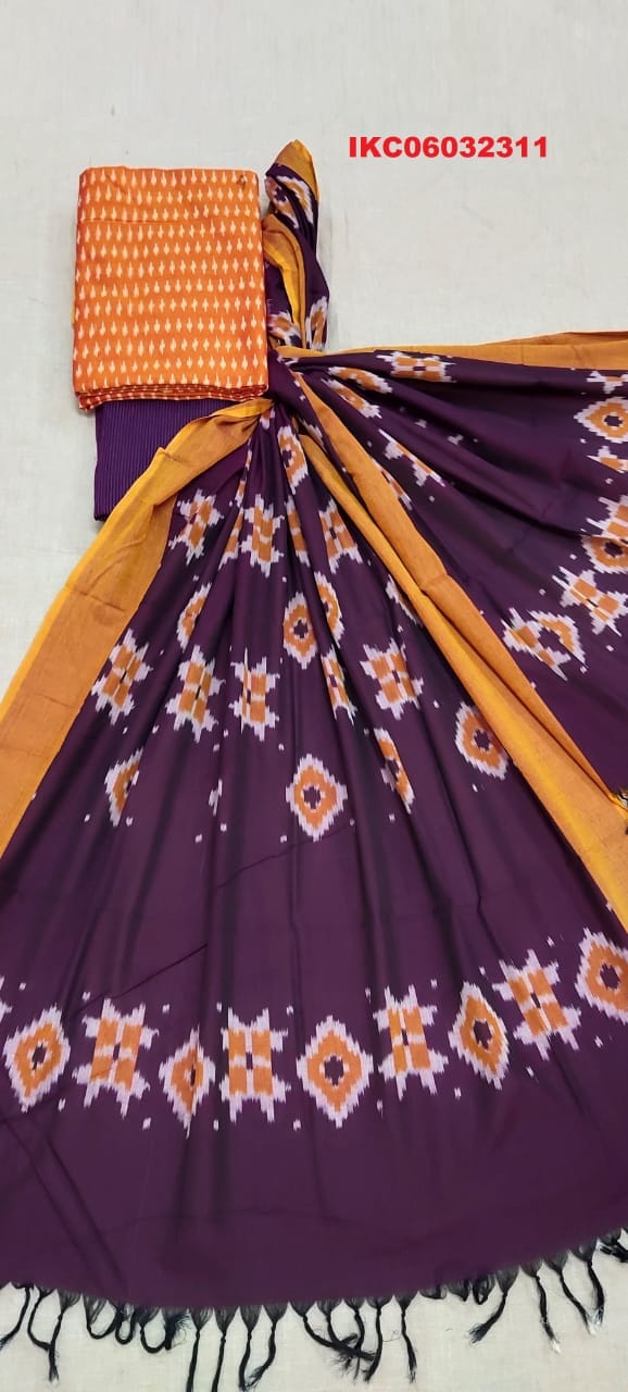 Double Ikat Mercerised Cotton Dress Material