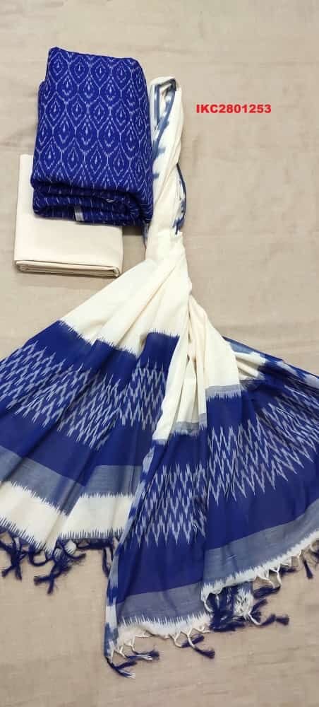 Double Ikat Mercerised Cotton Dress Material