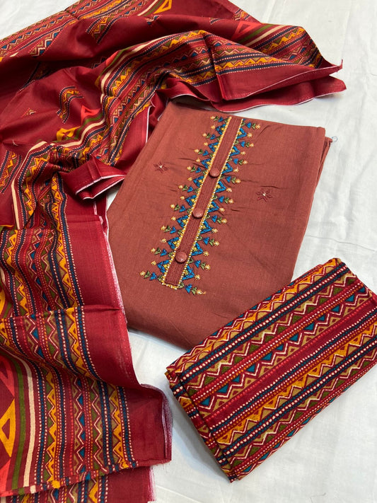 Embroidered Cotton Dress Material