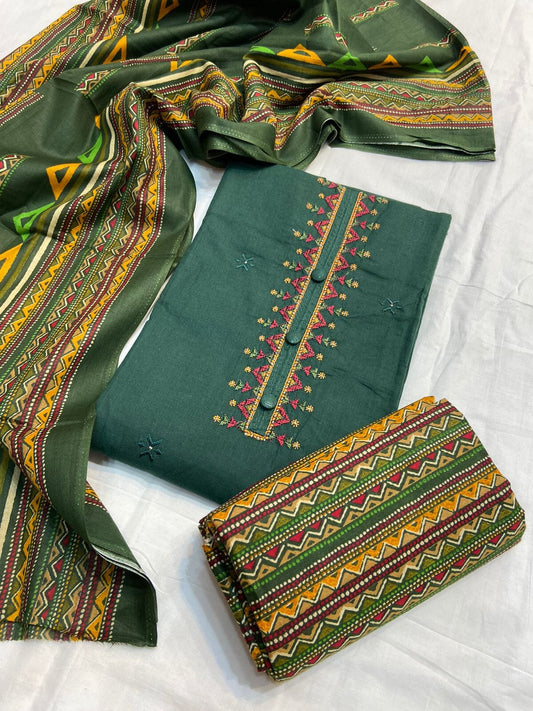 Embroidered Cotton Dress Material