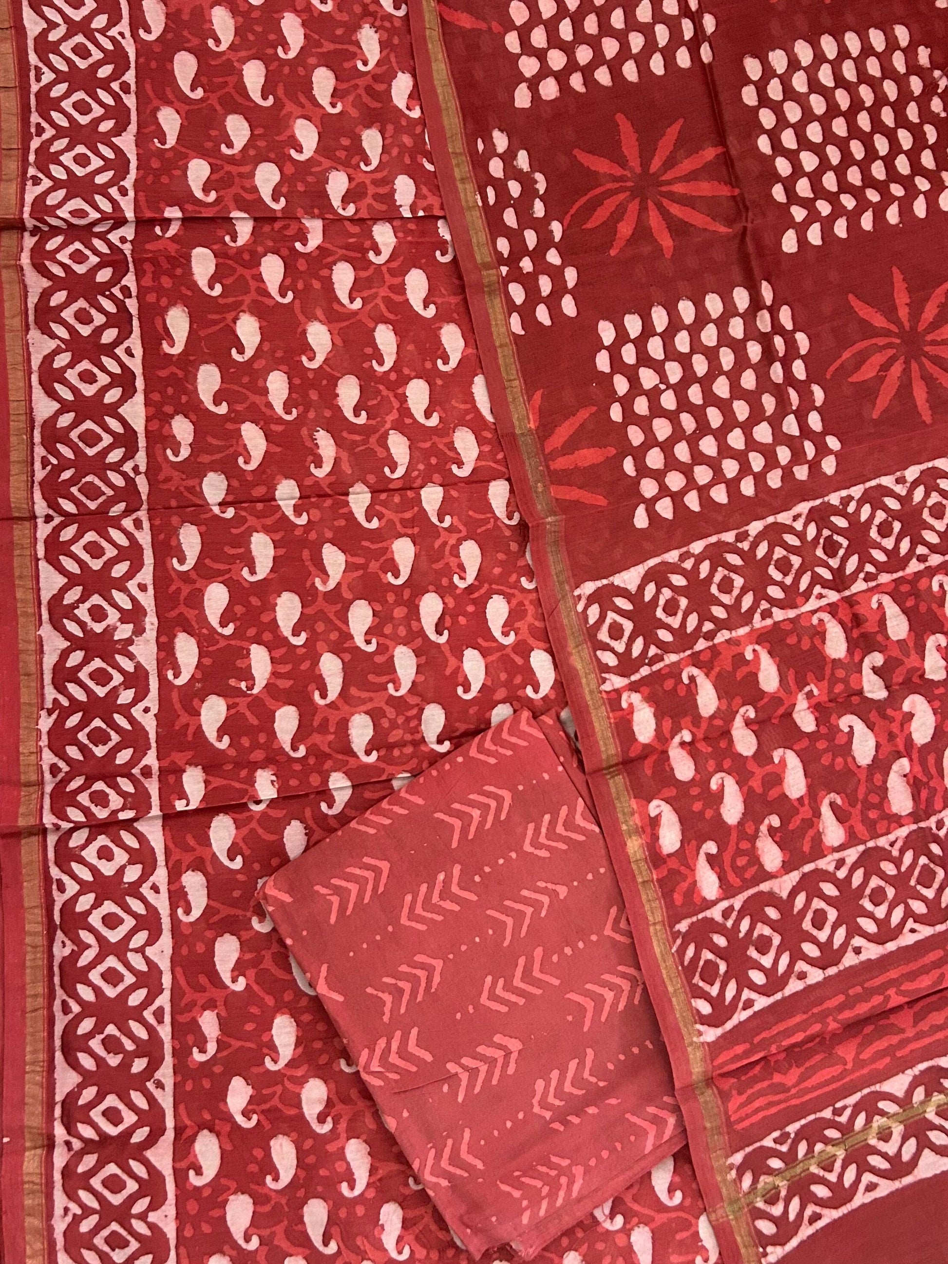 chanderi cotton silk salwar suit dress material Banarasi Pure Chanderi Silk Unstitched Salwar Suit Fabric