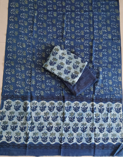 Ajrakh Cotton Hand Block Print Dress Material