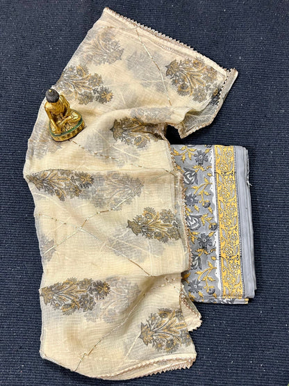 Hand Block Print Cotton Dress Material with Kota Doriya dupatta