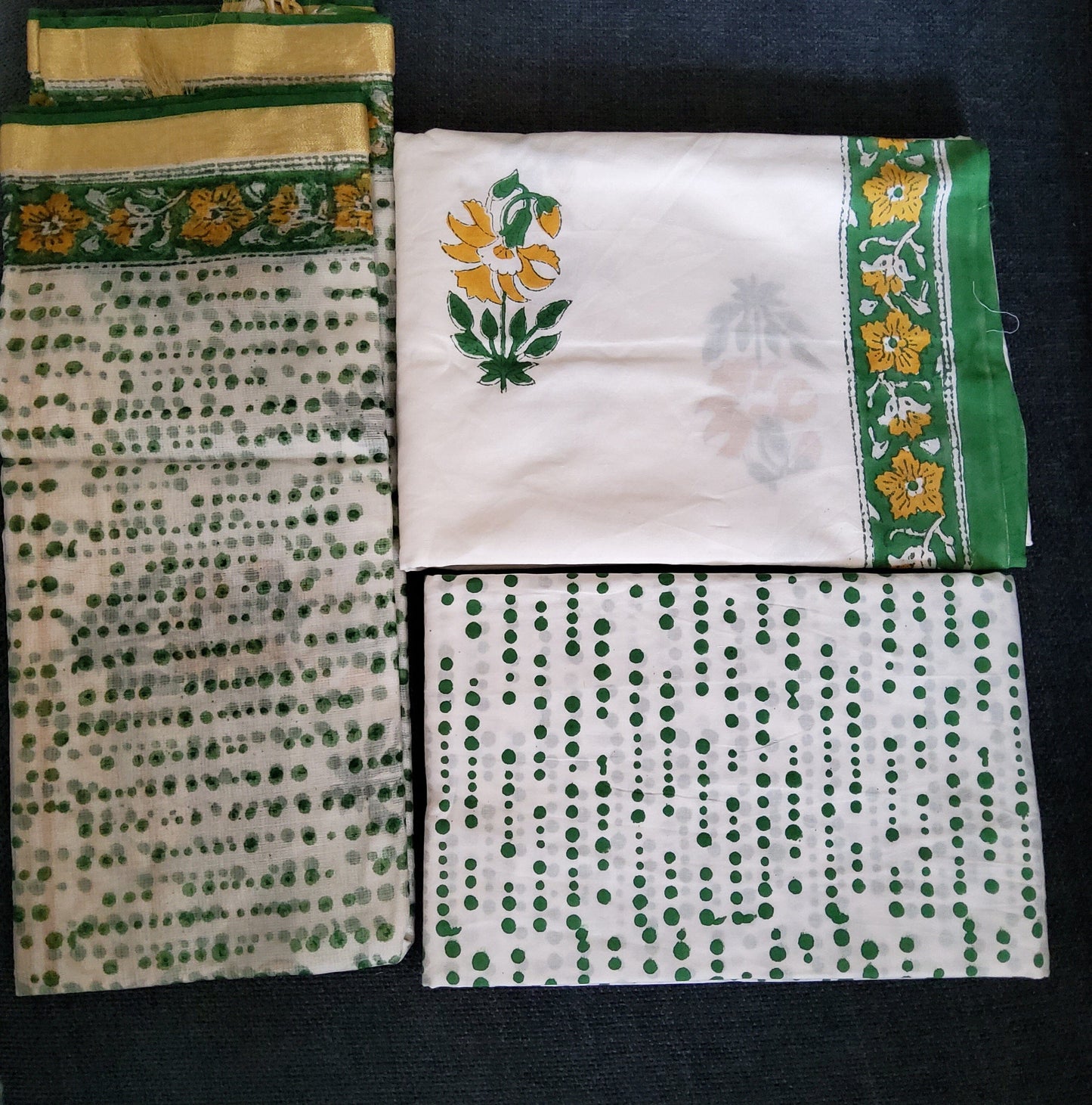 Bagru Printed Cotton Dress Material with Kota Silk Dupatta