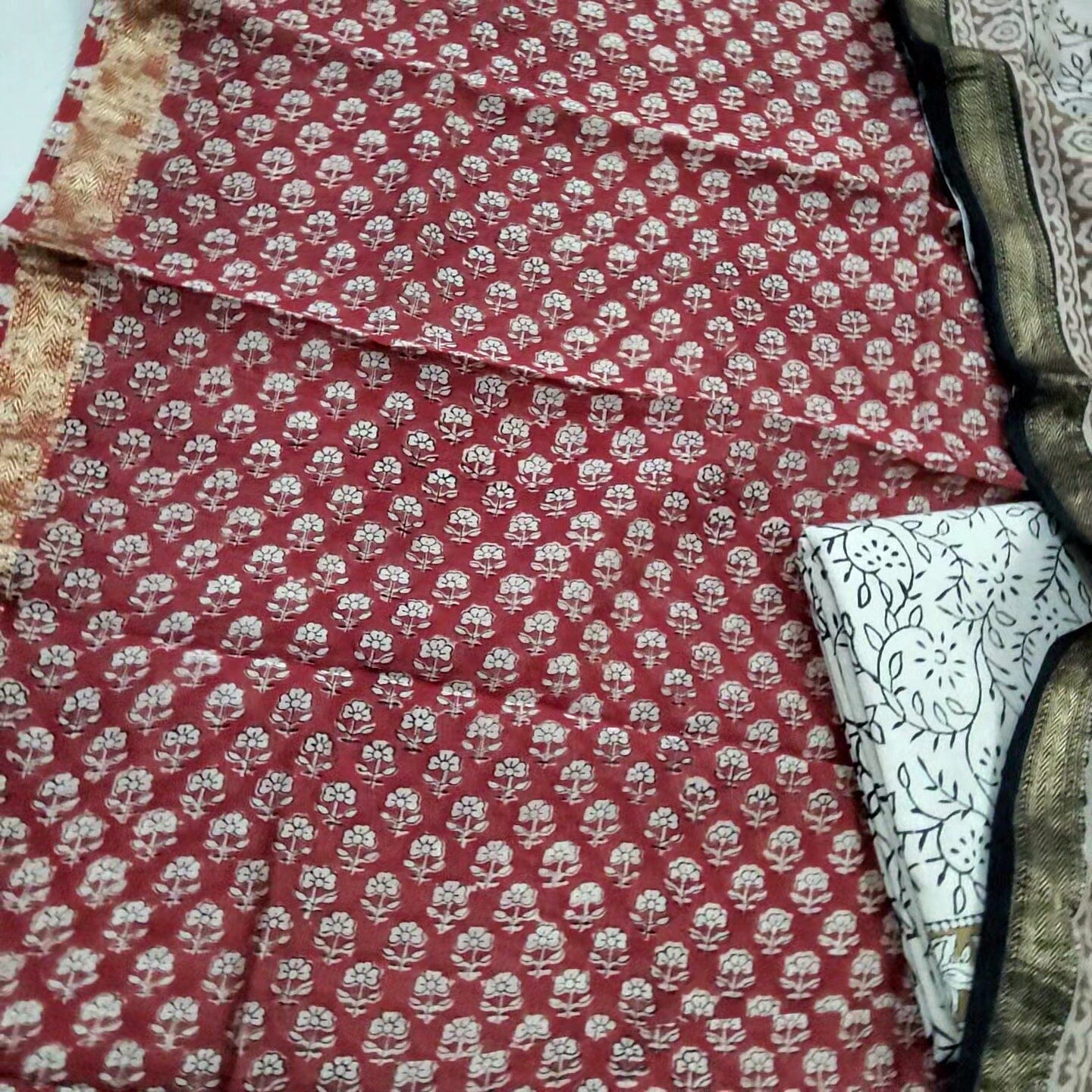 Hand Block Print Maheshwari Salwar Suit