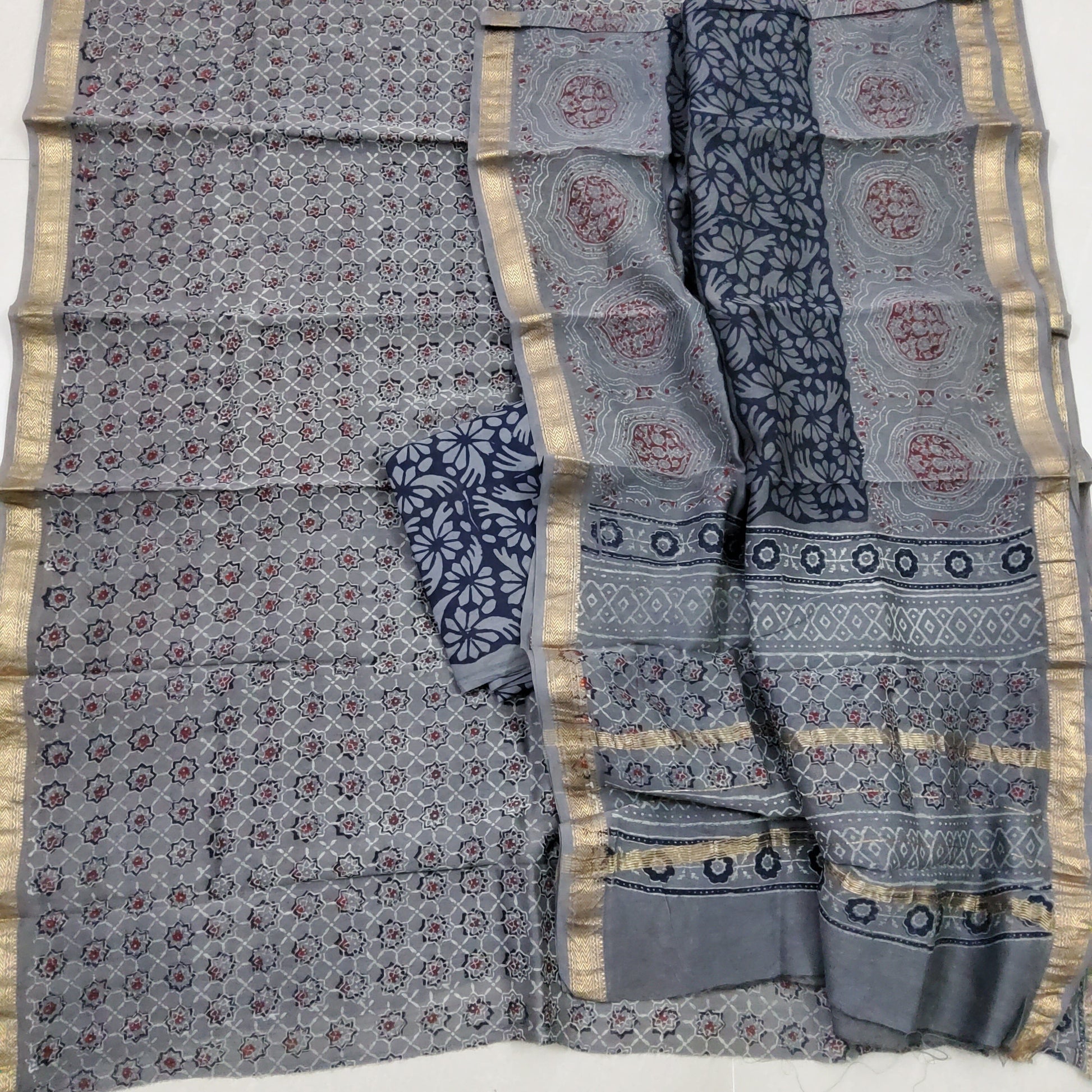 Hand Block Print Maheshwari Salwar Suit