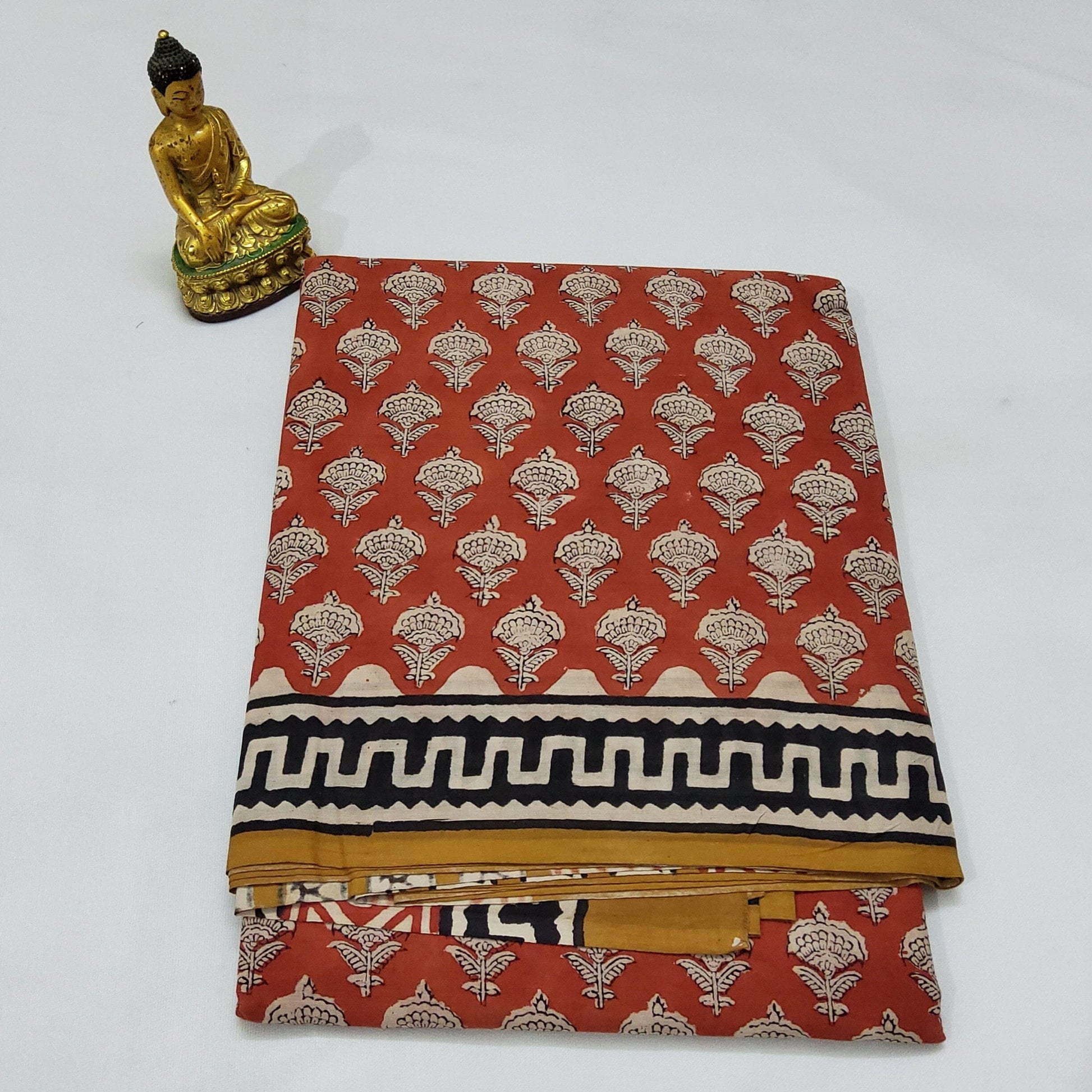 Hand BlockPrint Cotton Saree with Blouse