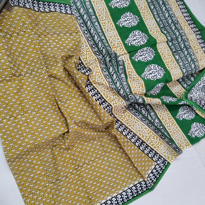 Hand Block Print Soft Cotton Saree with Blouse