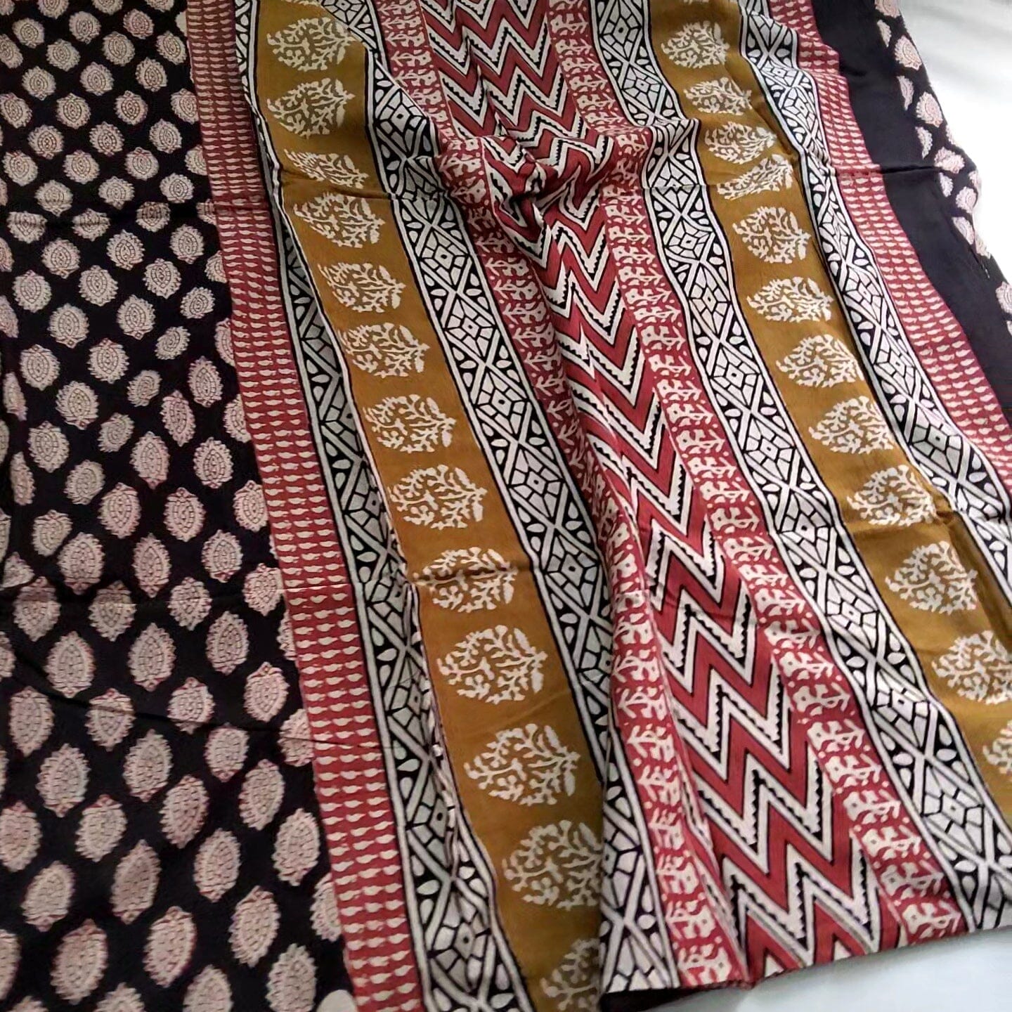 Hand Block Print Soft Cotton Saree with Blouse