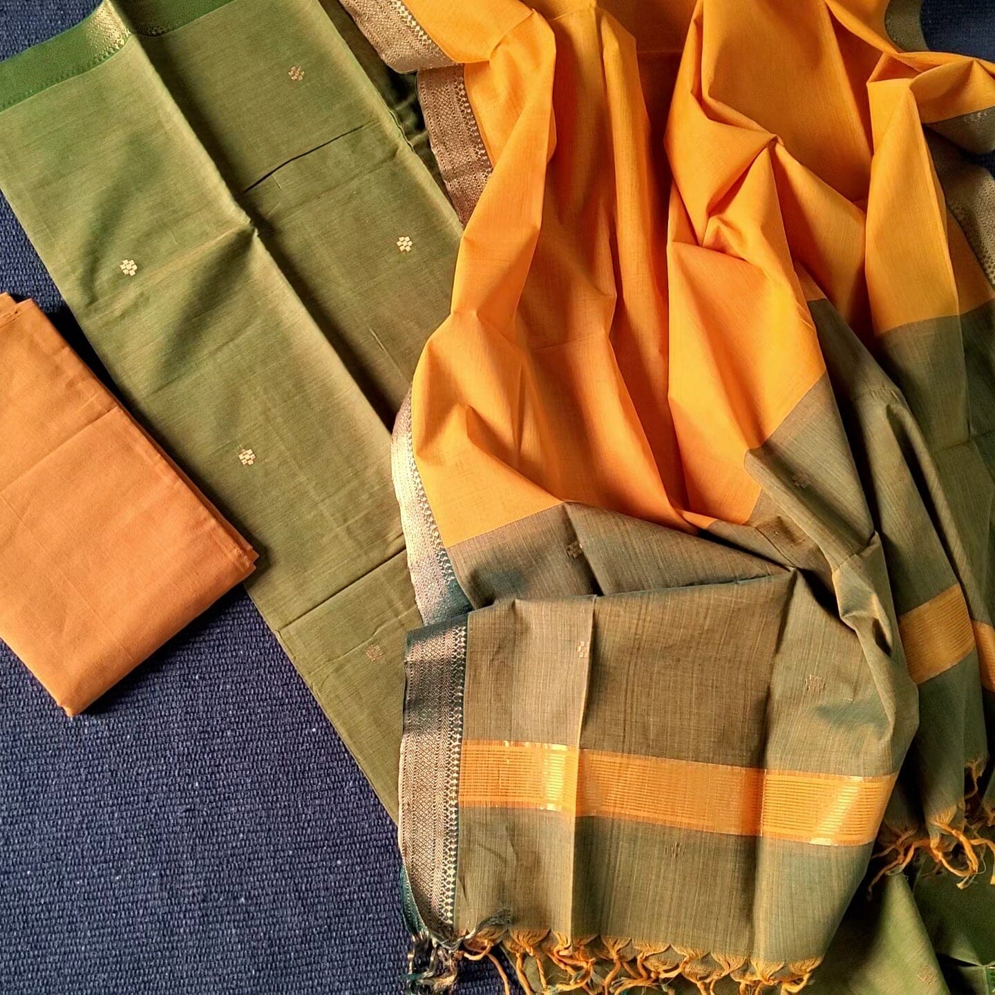 Handloom Mangalgiri  Cotton Dress Material