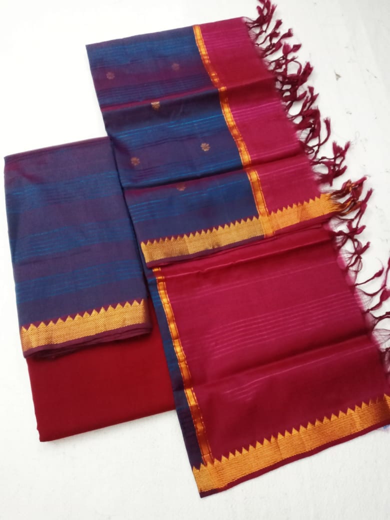Regular Wear Mangalagiri Cotton And Silk Dress Materials at Rs 1750/piece  in Guntur