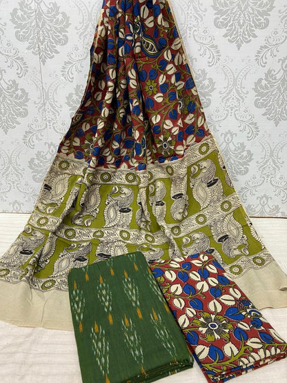 Ikat Kalamkari Cotton Dress Material