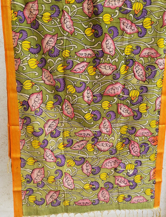 Kalamkari Cotton Hand Painted Dupatta