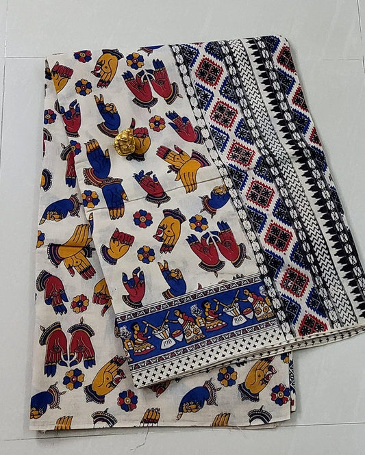 Kalamkari Cotton Saree with Blouse