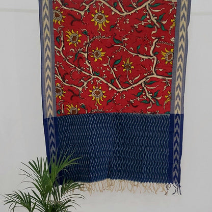 Kalamkari Pochampally IKAT Cotton Duppata