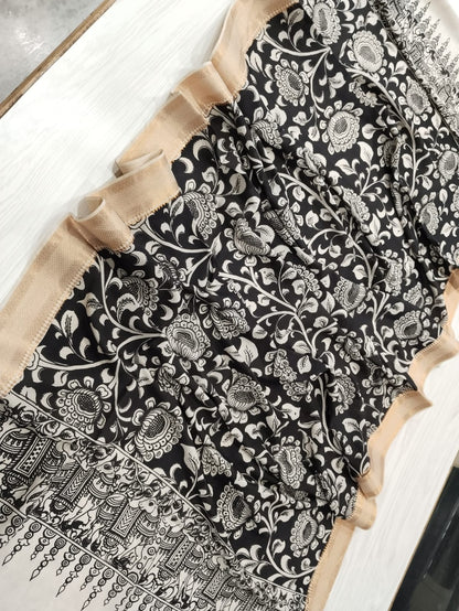 Kalamkari SIlk Hand Painted Dupatta