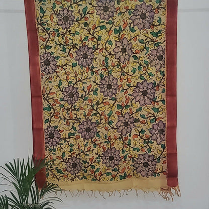 Kalamkari Silk Hand Painted Dupatta