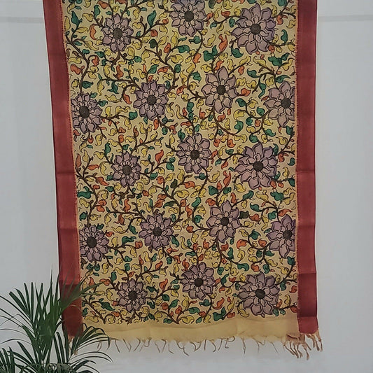 Kalamkari Silk Hand Painted Dupatta
