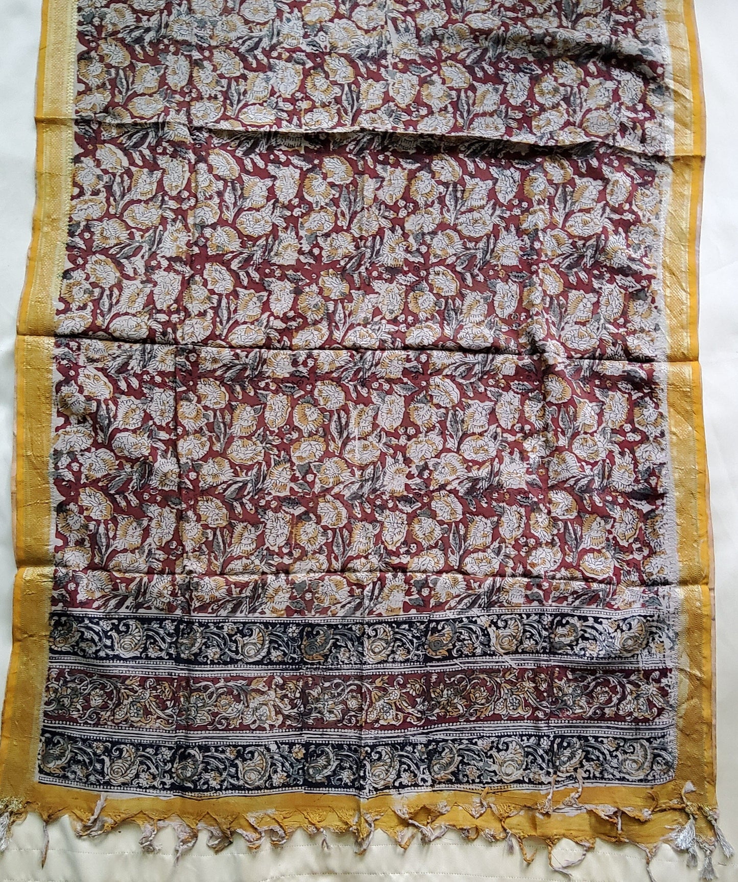 Kalamkari Silk hand painted Dupatta