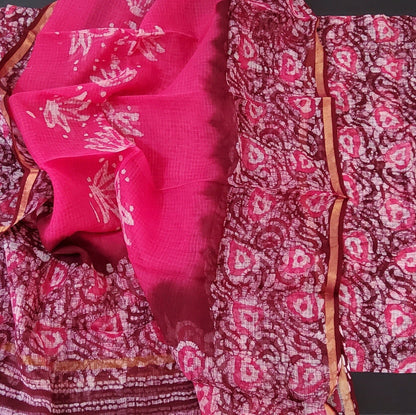 Kota Doriya Hand Block Printed Dress Material