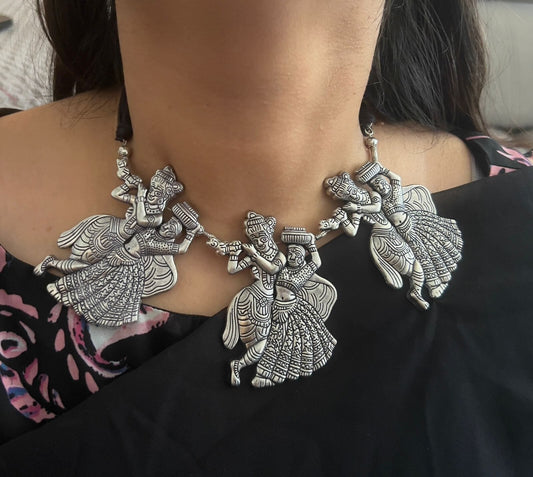 Krishna Silver Look-alike neck piece