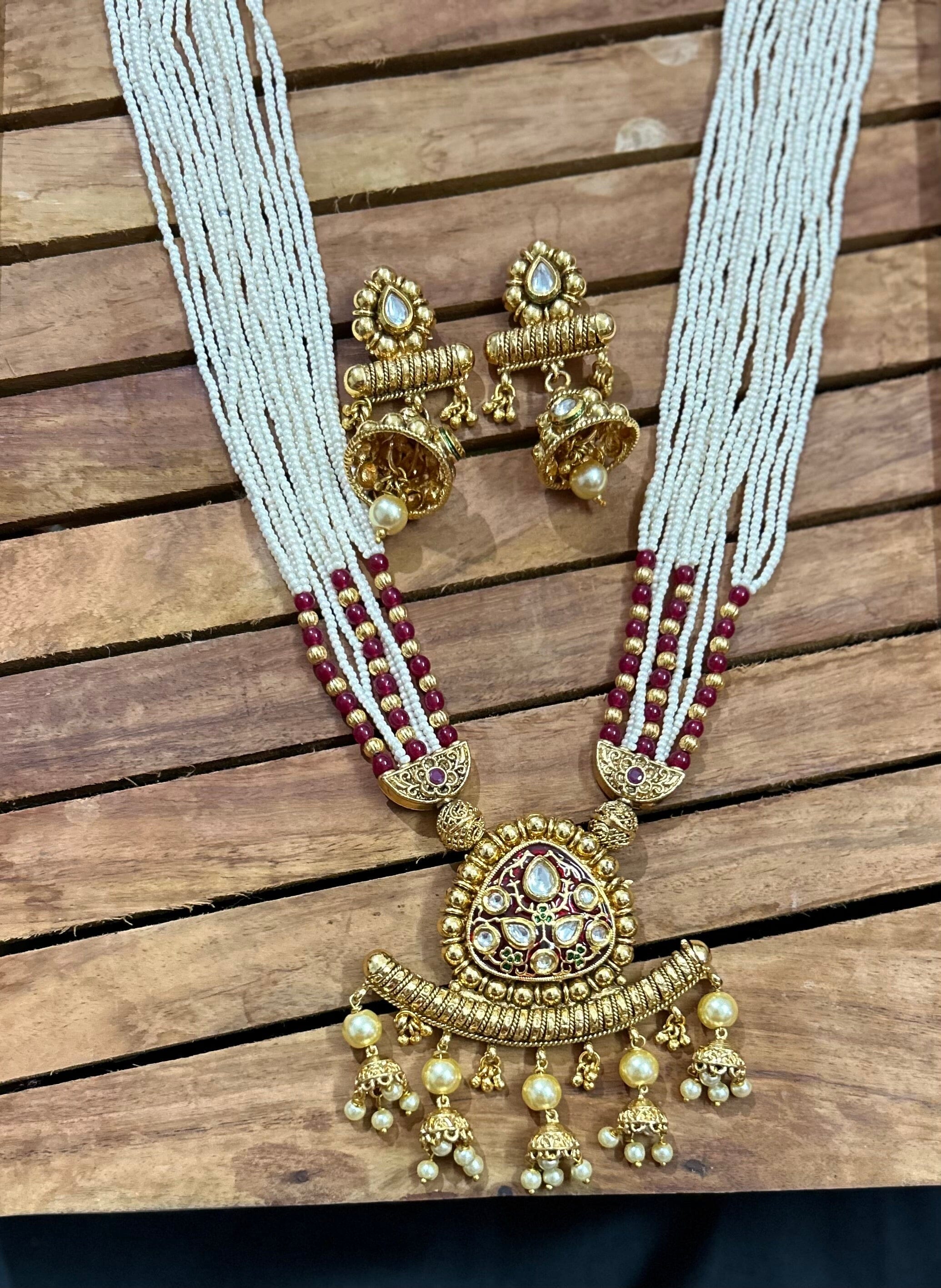 Long on sale kundan set