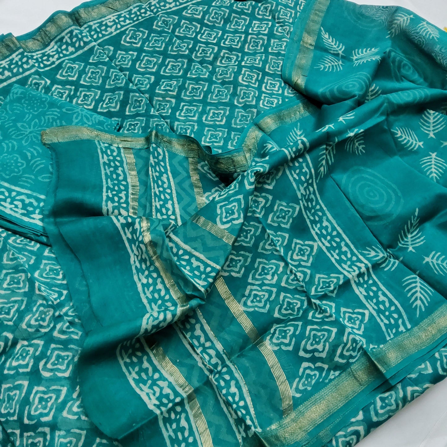 Maheshwari Hand Block Print Silk Salwar Suit