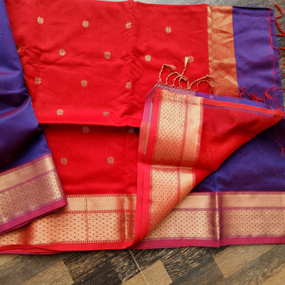 Maheshwari Silk Cotton Sarees with All Over Bootis