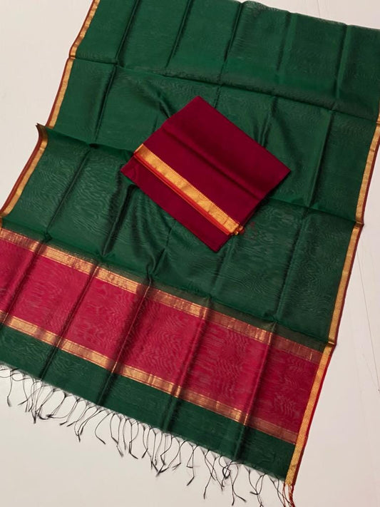 Maheshwari Silk Handloom top Dupatta Set