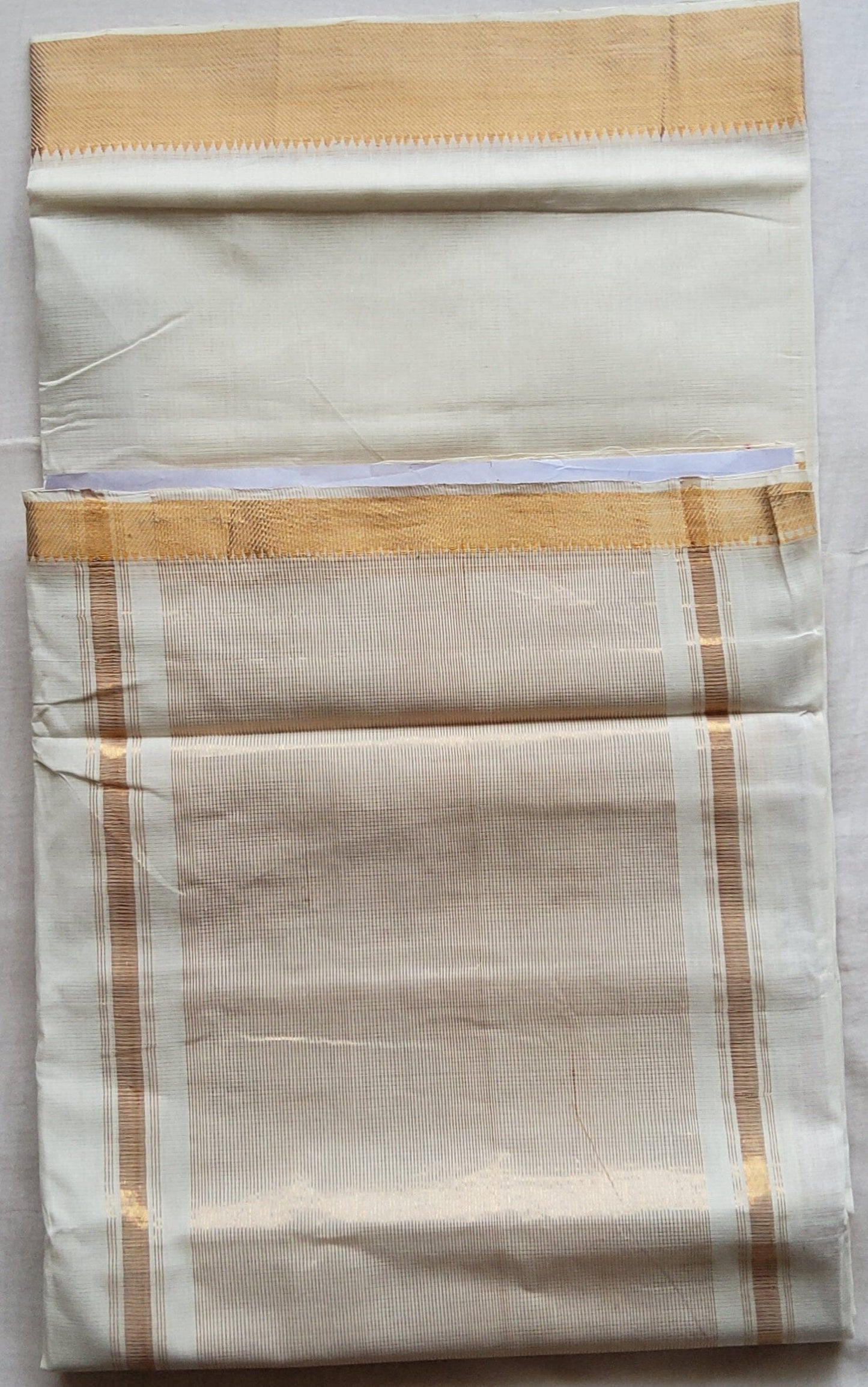 Mangalagiri Cotton Saree with Golden Zari Border
