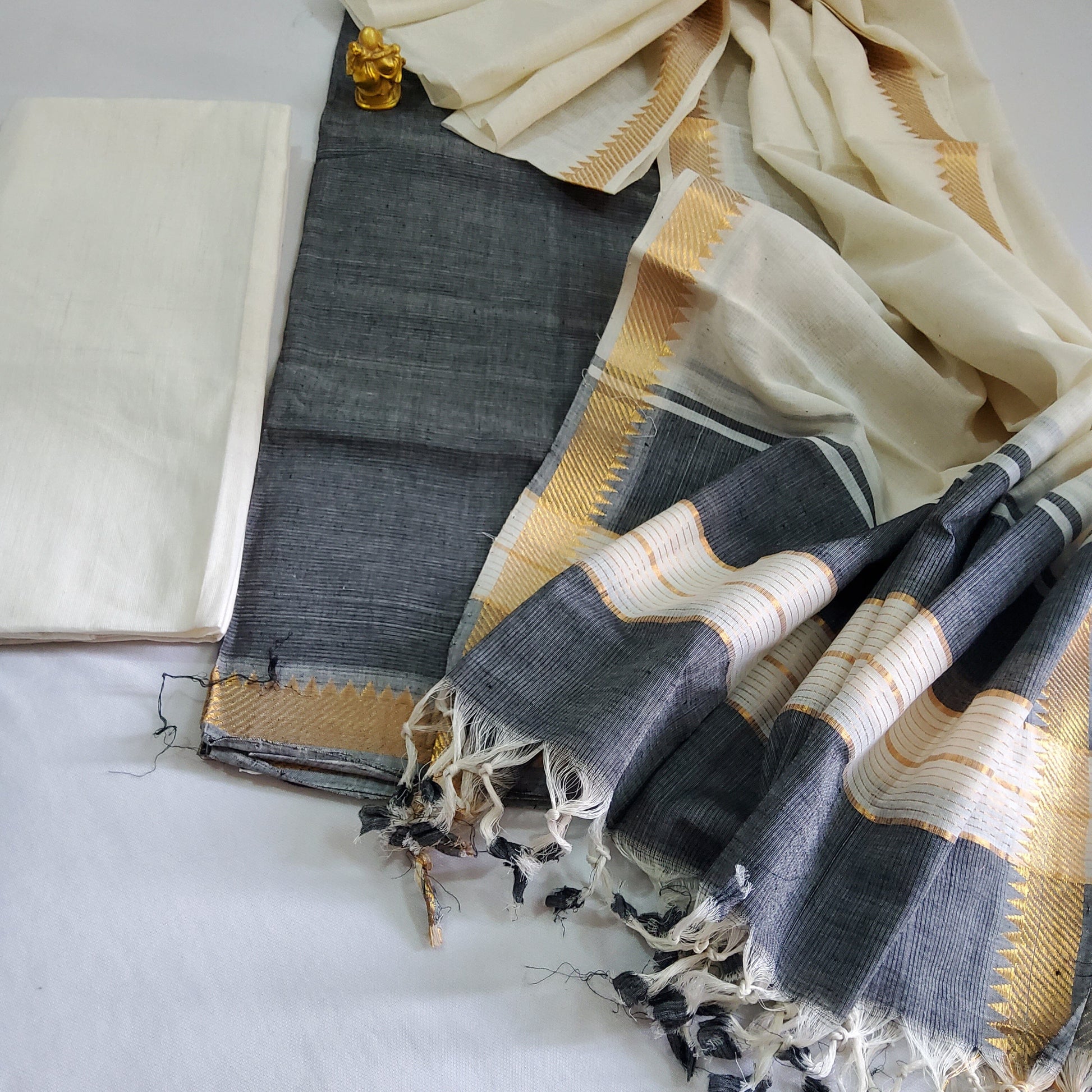 mangalagiri handloom cotton dress material Peach Handloom Cotton Mangalagiri 3pc Unstitched Dress Material Suit Sets