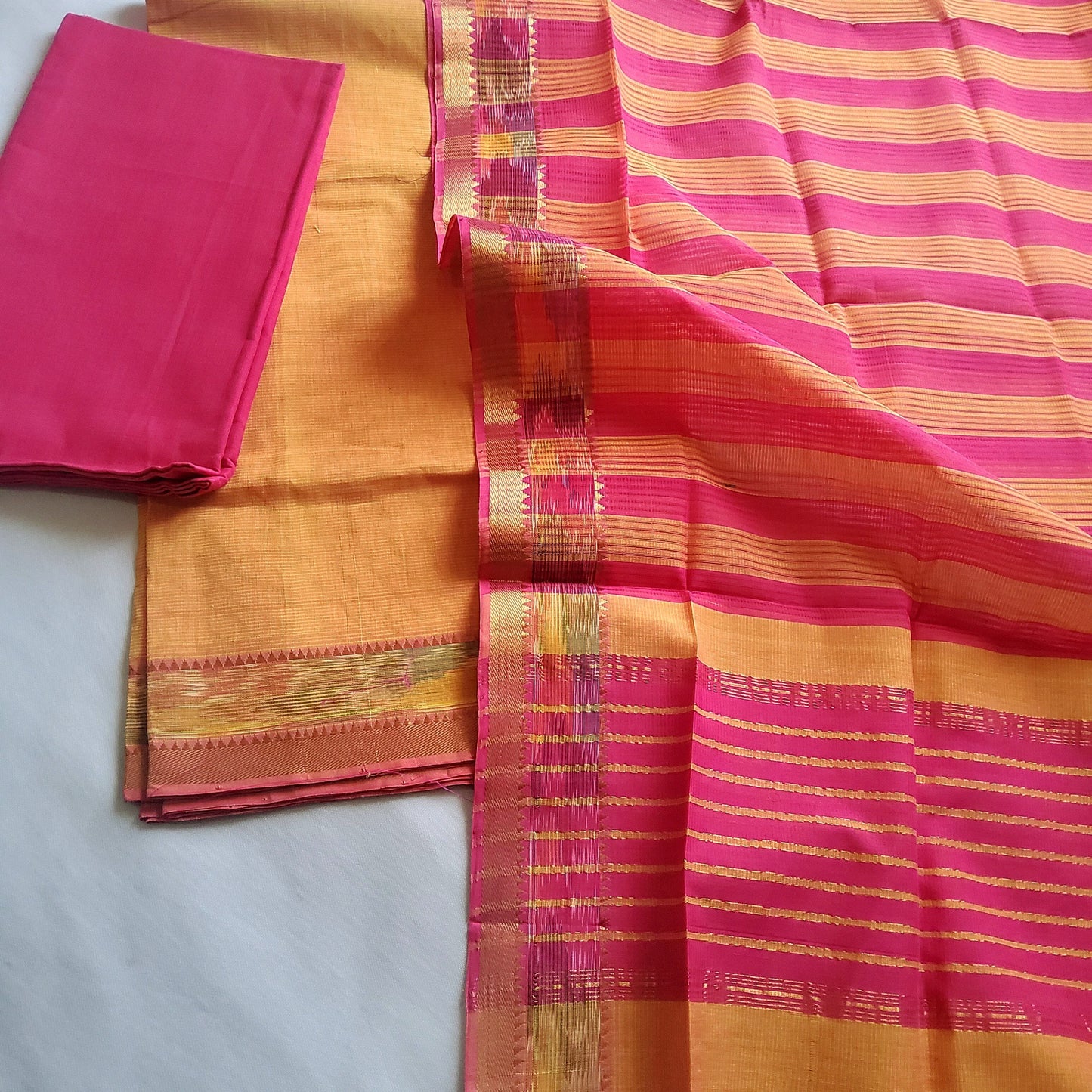 Pure Handloom Mangalagiri Cotton Dress Material