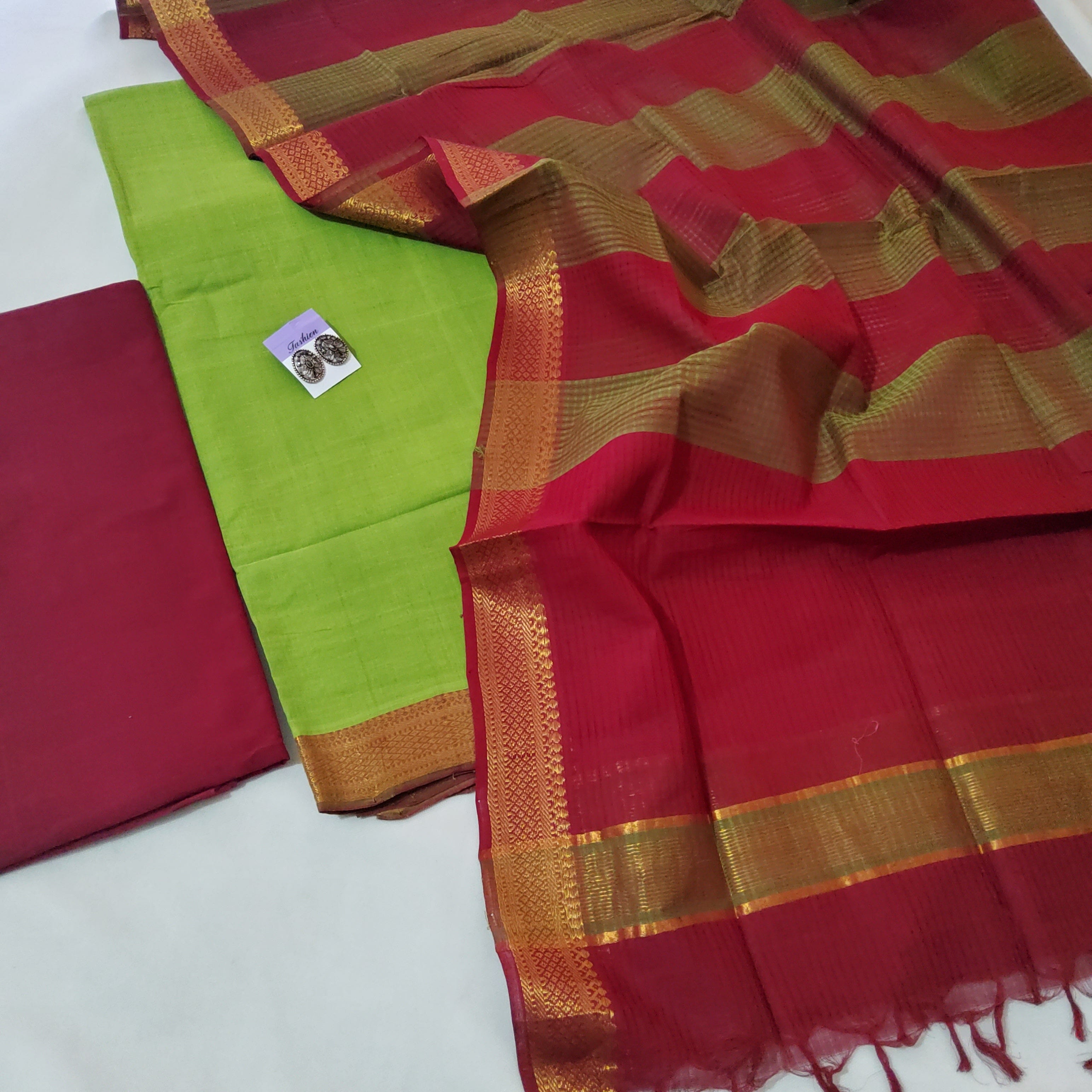 mangalagiri pattu by cotton pochampalli border plain pattu dress sets |  Kerala saree blouse designs, Saree trends, Dress indian style