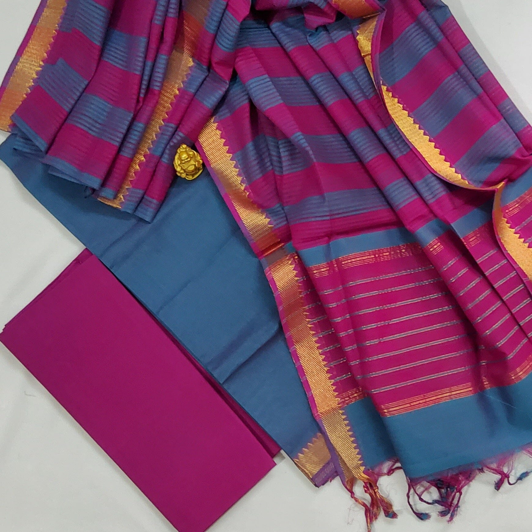 Casual Wear Printed Ladies Mangalagiri Cotton Saree, With Blouse, 6.3 m at  Rs 895 in Hyderabad