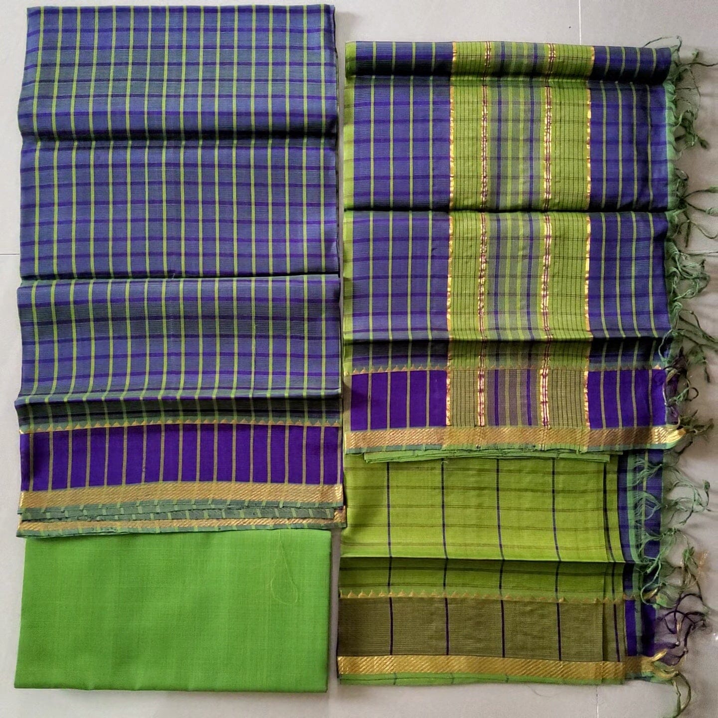 Mangalagiri Handloom Silk Cotton Dress Material