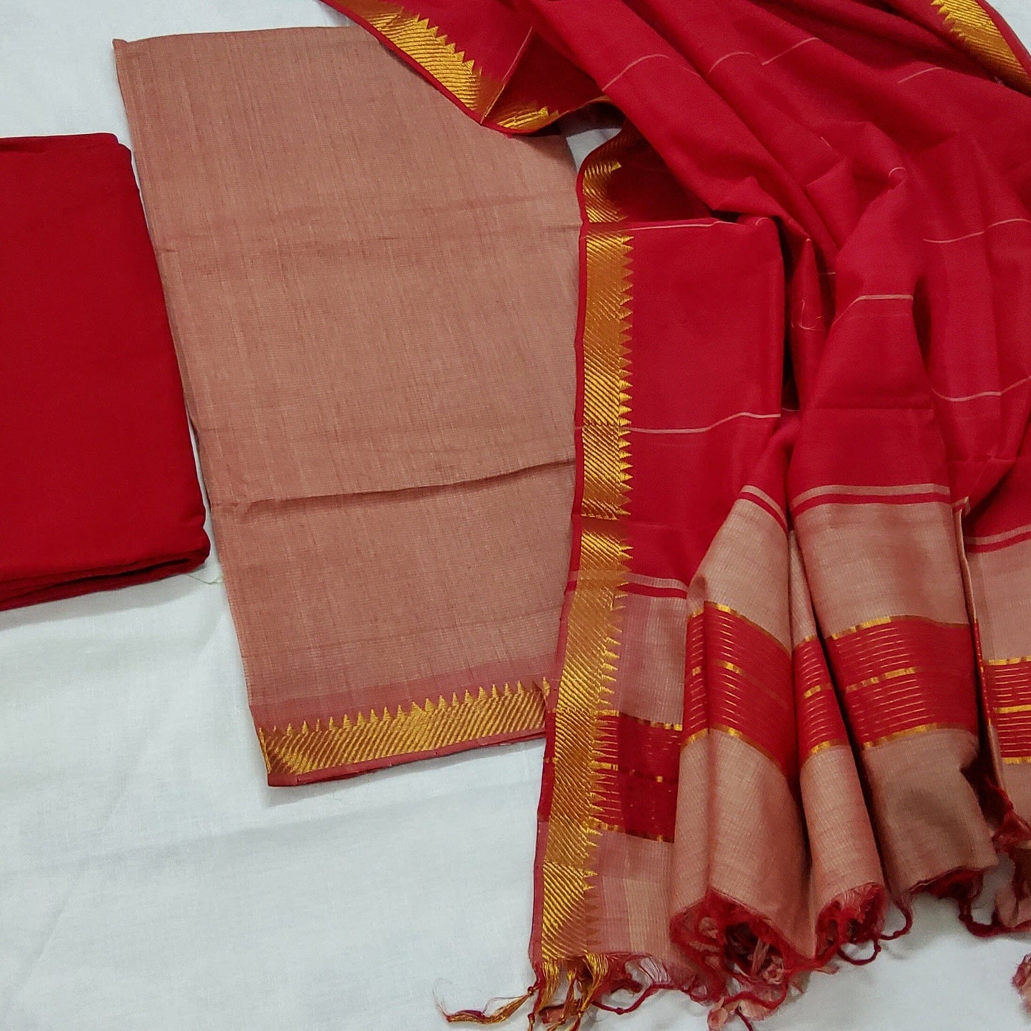Mangalagiri Pure Handloom Cotton Dress Material