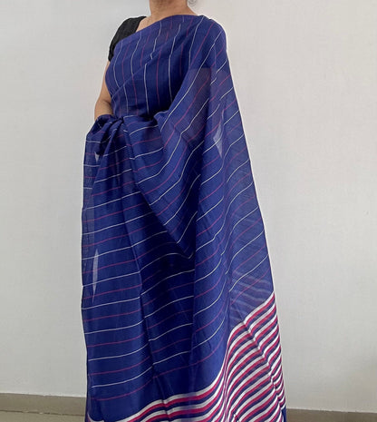 Mangalagiri Silk Cotton Saree with Stripes