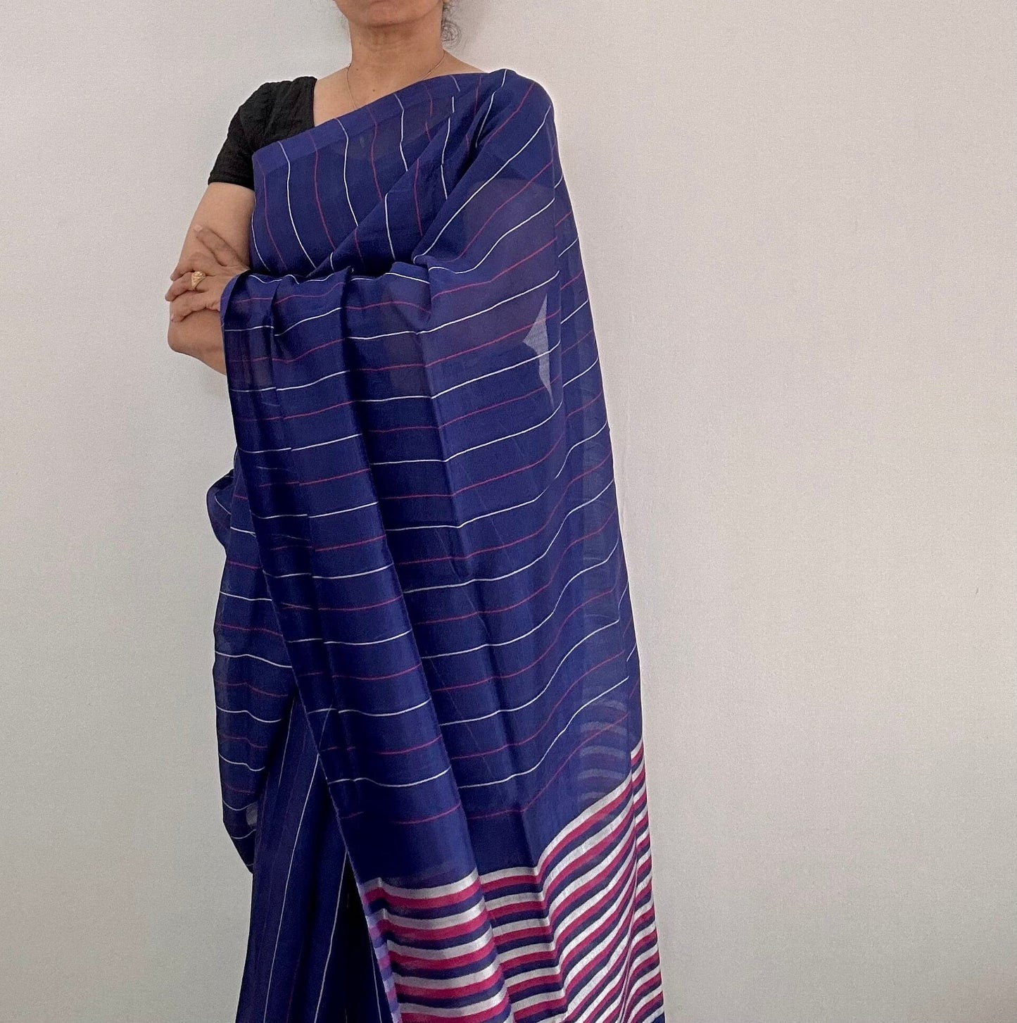 Mangalagiri Silk Cotton Saree with Stripes