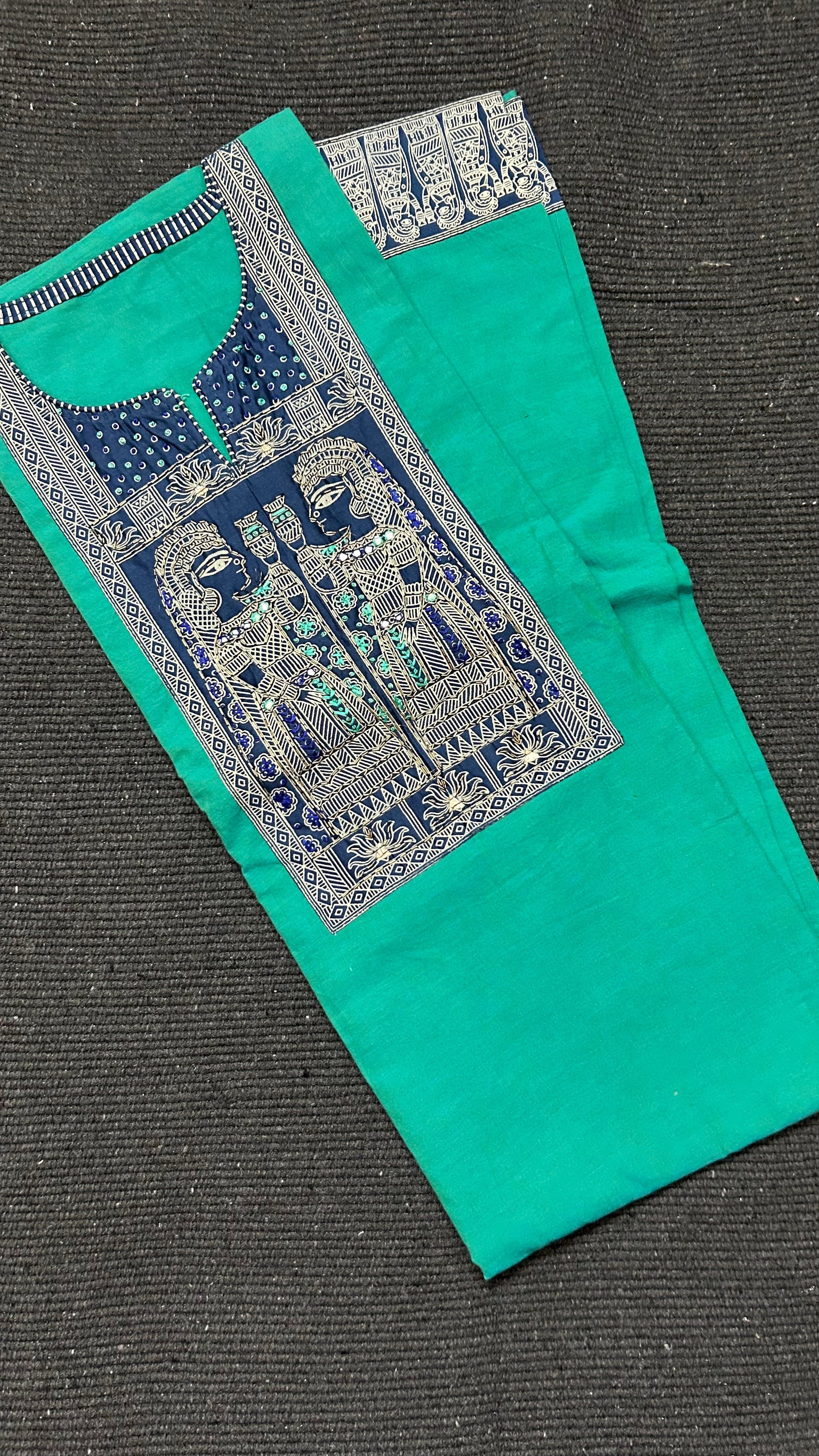 Mangalgiri Cotton handwork kurti fabric