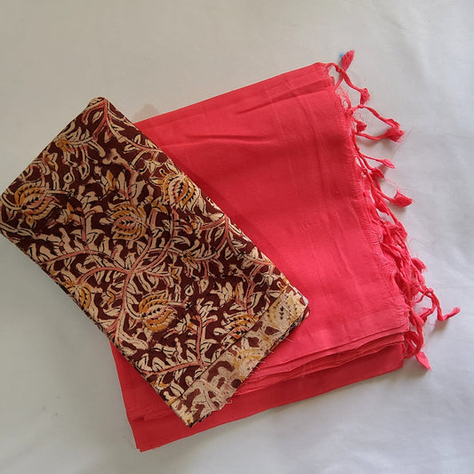 Mangalgiri Pure Handloom Cotton Saree with 2 blouses