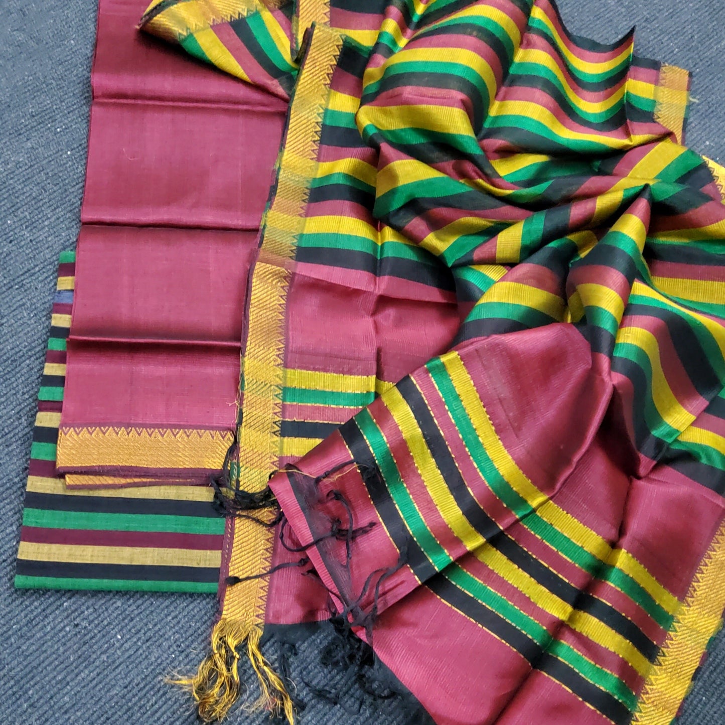 Mangalgiri Silk Cotton Dress Material
