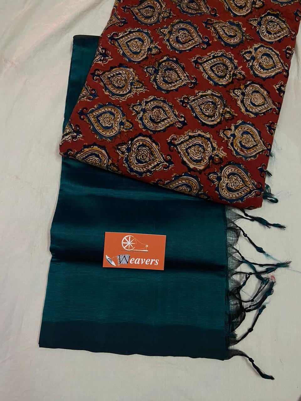 Mangalgiri Silk Cotton Saree with Extra Kalamkari Blouse