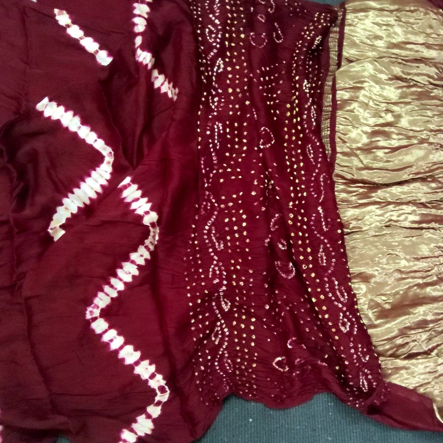 Maroon Shibori Modal Silk Saree with Tissue pallu