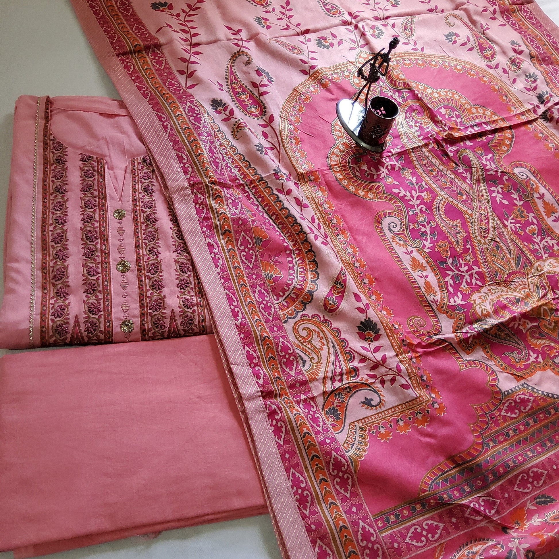 cotton work dress materials heavy cotton embroidery work dress material