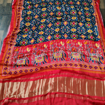 Modal Satin Patola Print Dupatta with Tissue Pallu