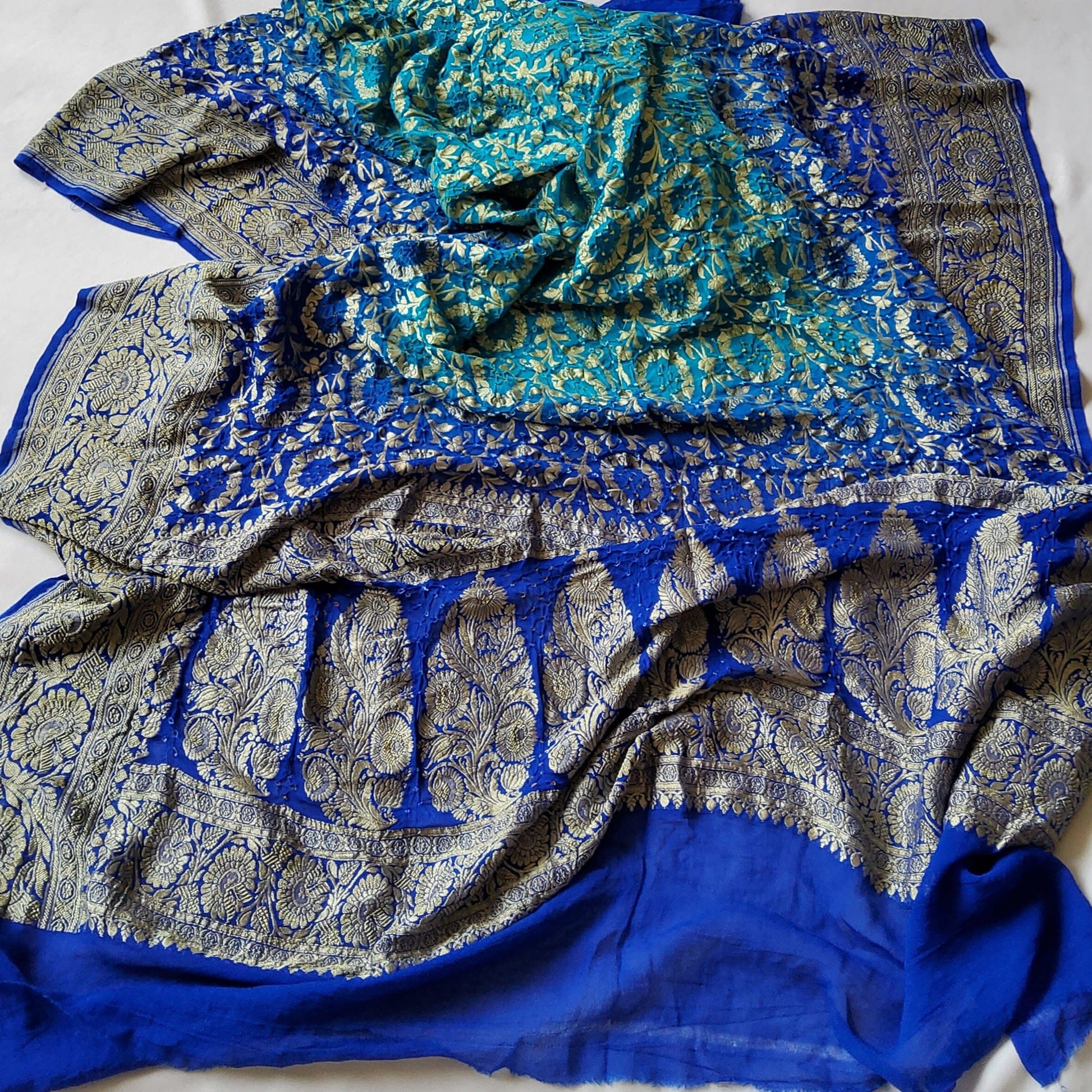 Pure Georgette Bandhej Neemjari Dupatta