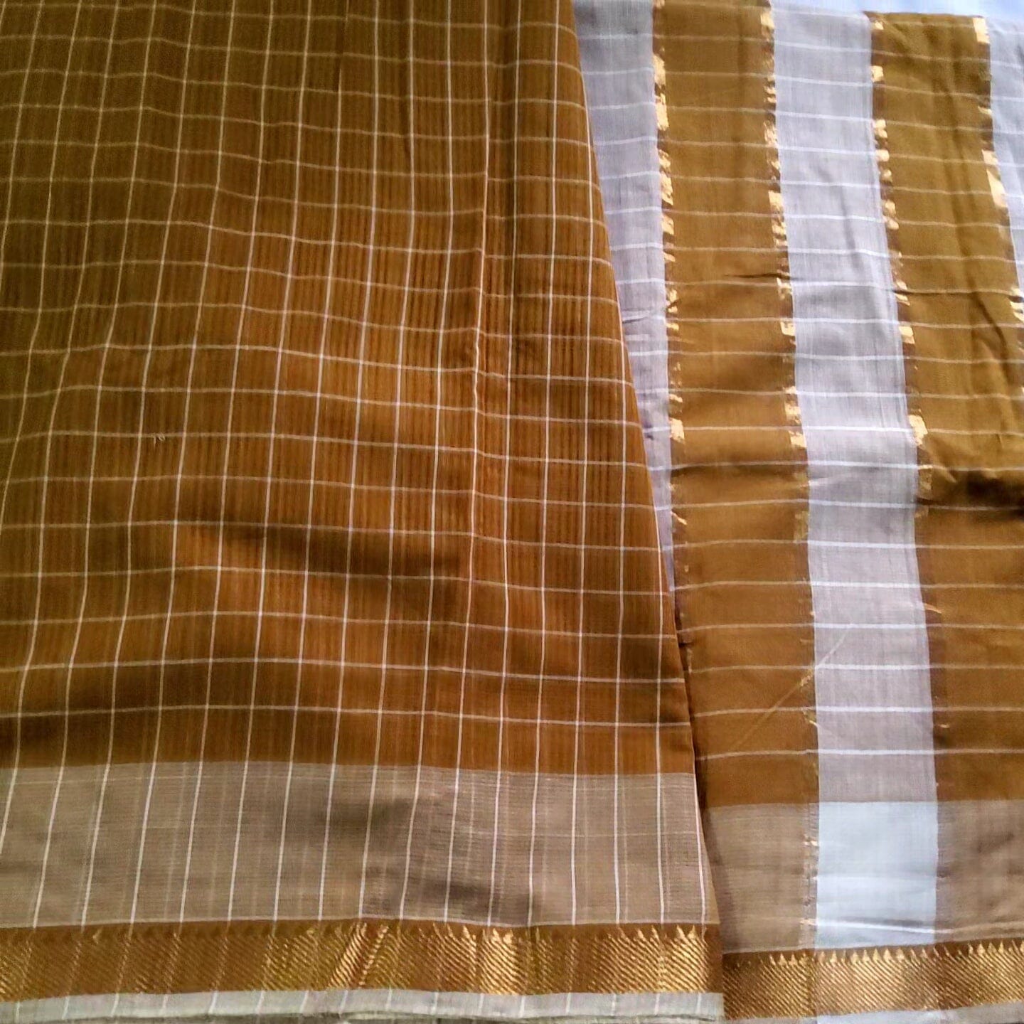 Pure Handloom Mangalgiri Cotton Saree with Blouse