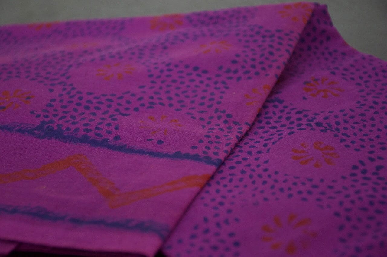 Purple Cut Piece Cotton Fabrics - 2.5 meter